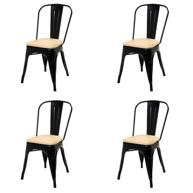 Pack 4 Sillas Tolix Negro 84x47x44 cm
