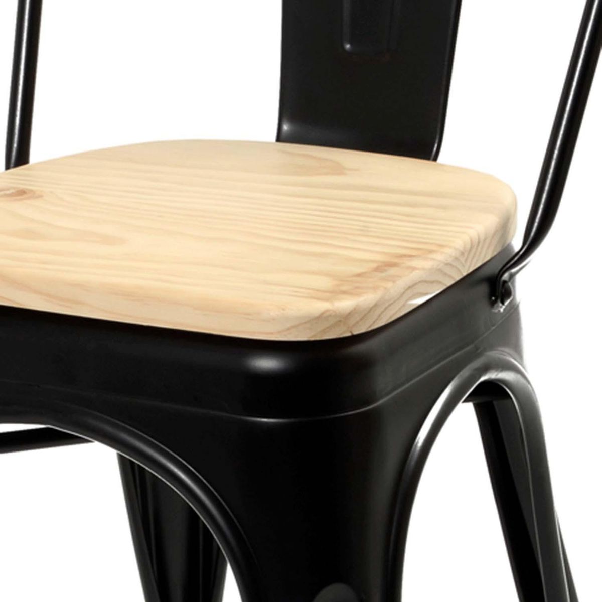 DE PIES A CABEZA - Pack 4 Sillas Tolix Negro 84x47x44 cm