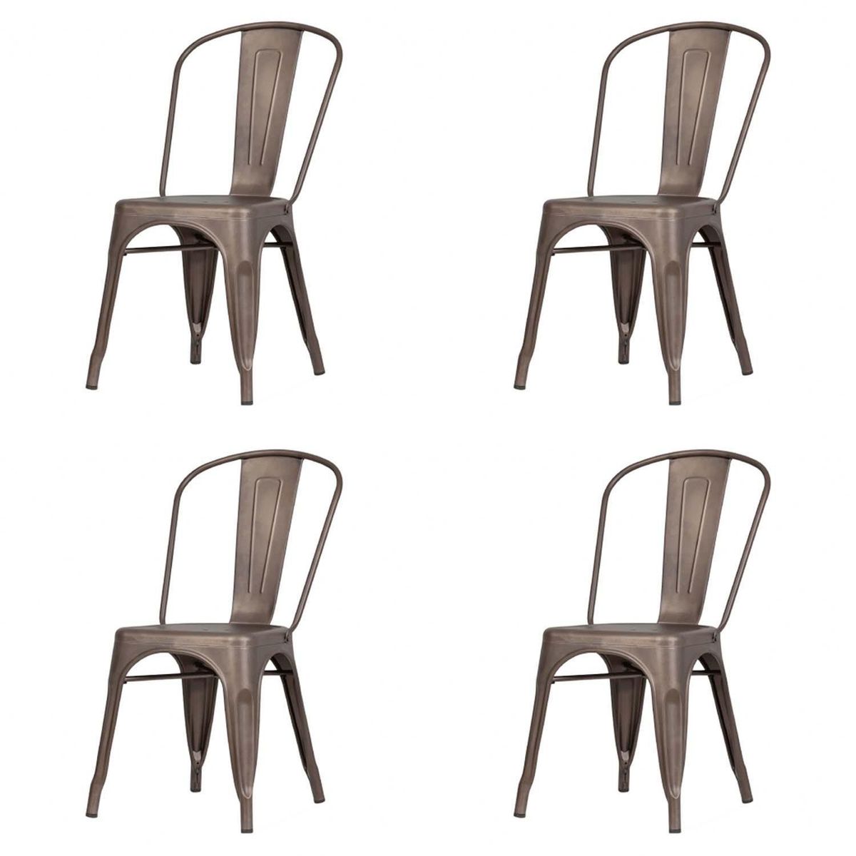 DE PIES A CABEZA - Pack 4 Sillas Café 84x47x47 cm