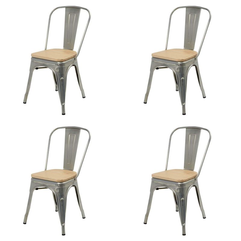 DE PIES A CABEZA - Pack 4 Sillas Tolix Gris 84x47x44 cm