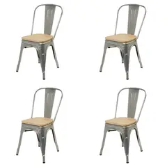 DE PIES A CABEZA - Pack 4 Sillas Beige 84x47x44 cm