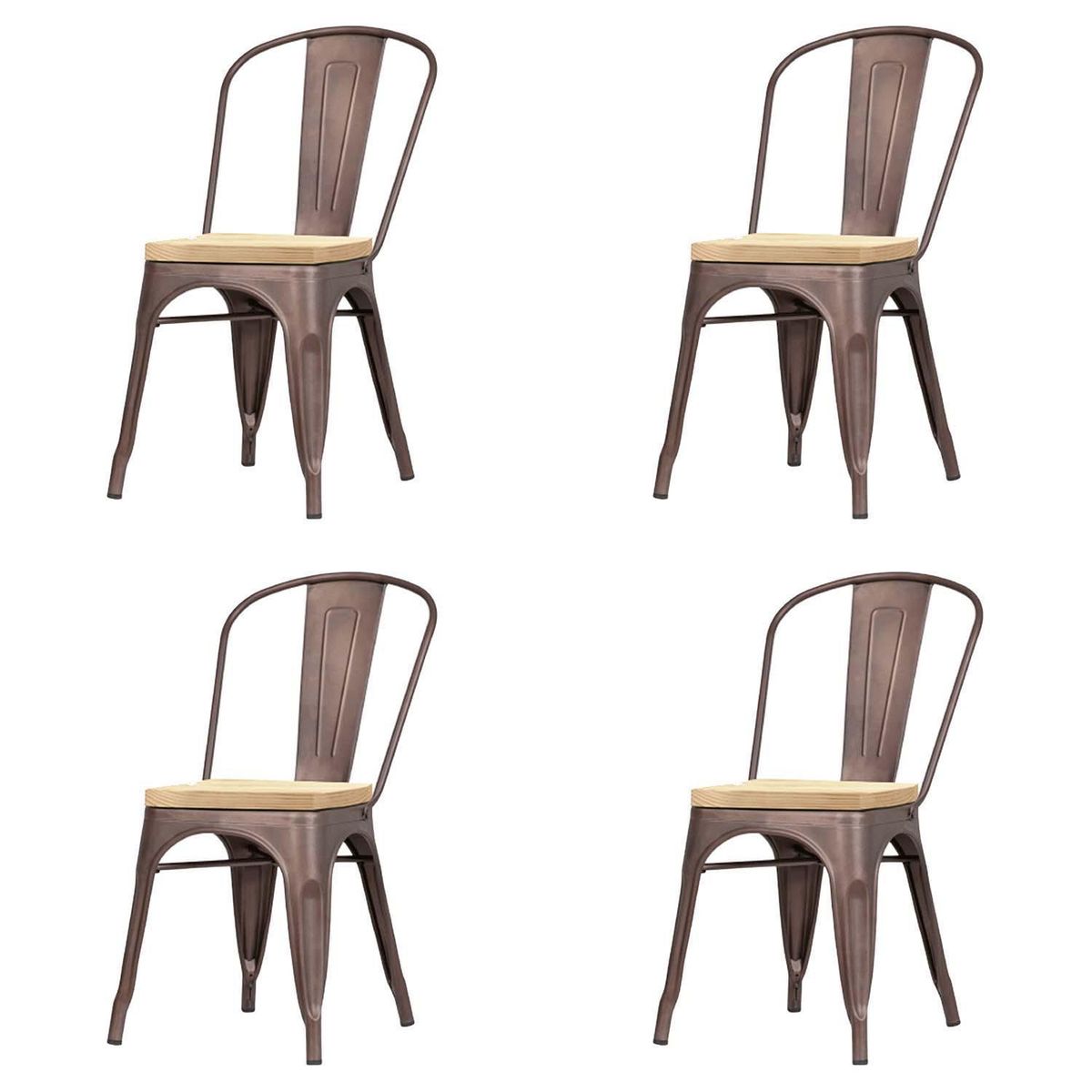 Pack 4 Sillas Café 84x47x44 cm, marca DE PIES A CABEZA - Foto Principal