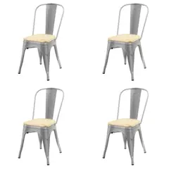DE PIES A CABEZA - Pack 4 Sillas Gris 84x47x47 cm