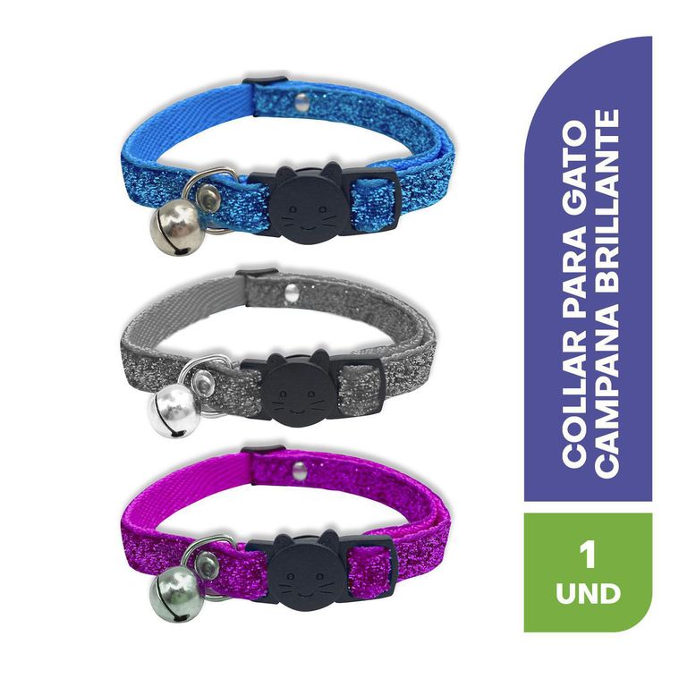 Collar Para Gato Con Campana Y Brillos Accesorios Mascotas