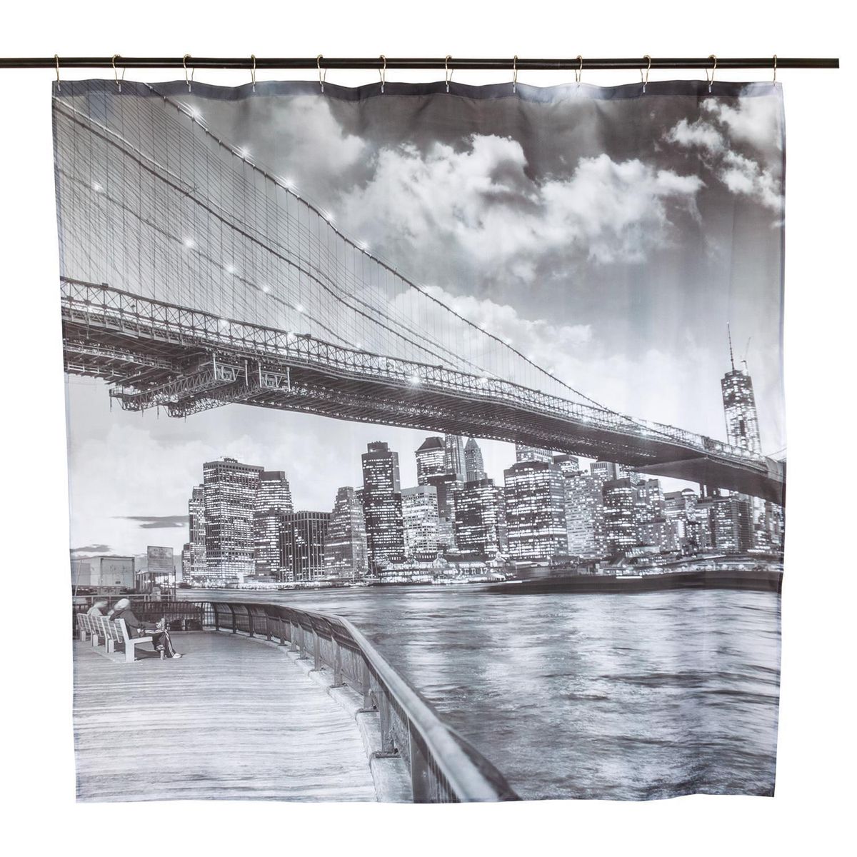 MASEL - Set Cortina Baño Bridge Brooklyn 180x180 cm