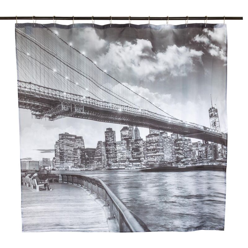 MASEL - Set Cortina Baño Bridge Brooklyn 180x180  cm