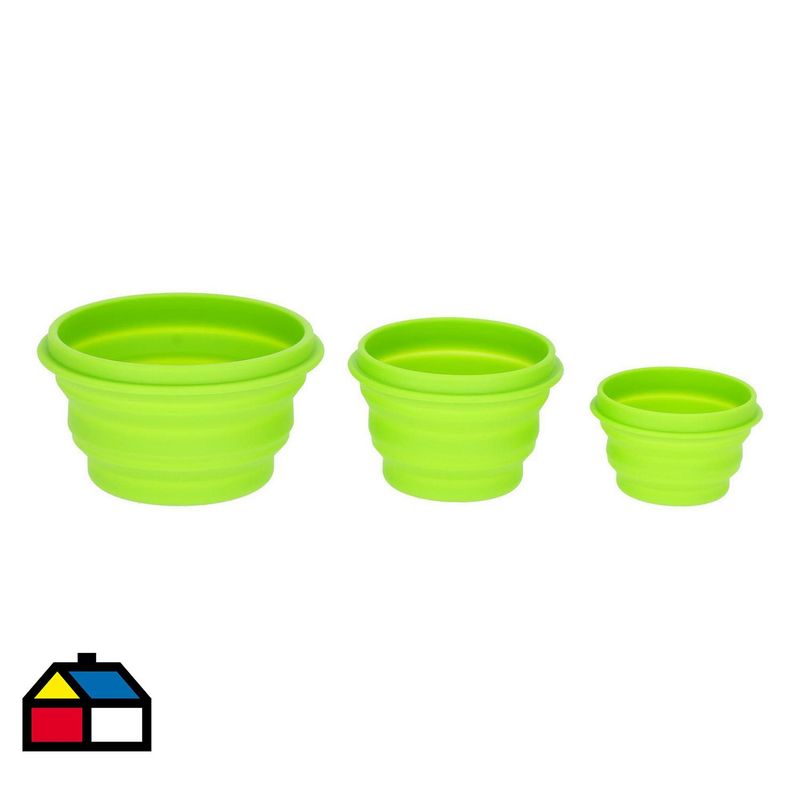 DOITE - Set de 3 Bolws 1.8 l Silicona verde