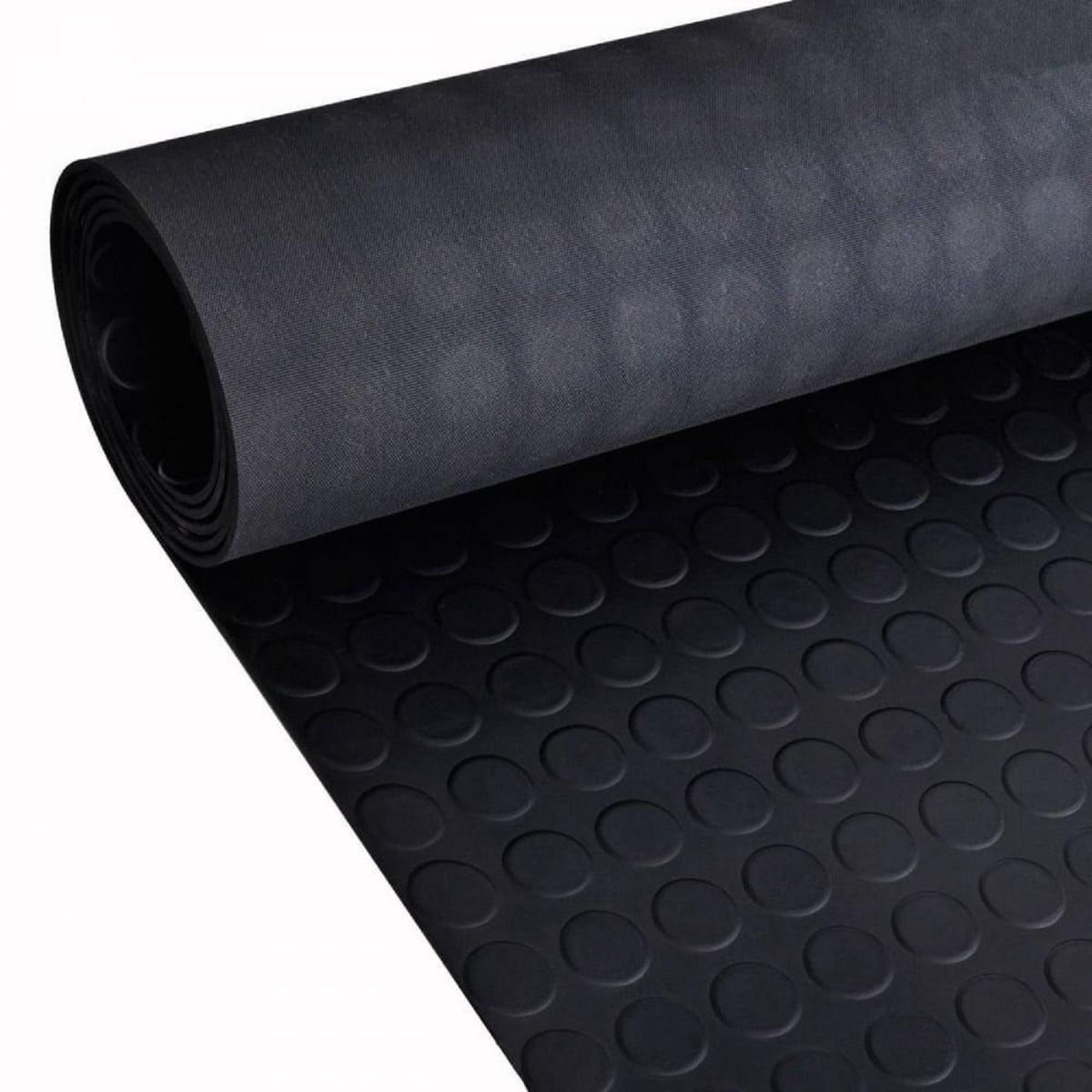 GEOTEX - Piso en Rollo Redondo 1,2x10 12x100 cm Caucho Negro