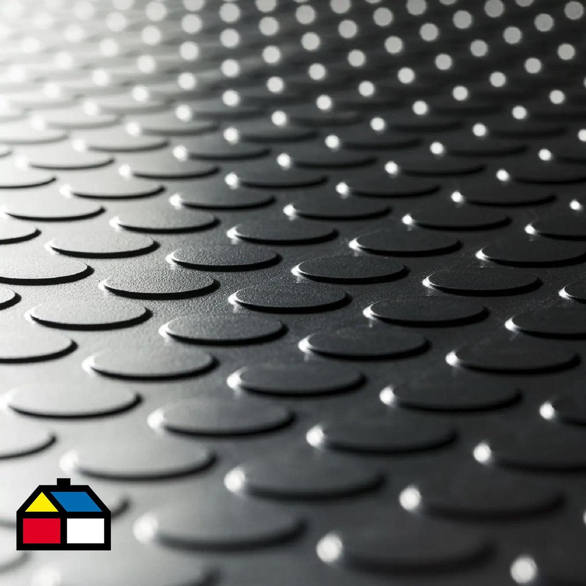 GEOTEX - Piso en Rollo Redondo 0,6x20 27x200 cm Caucho Negro