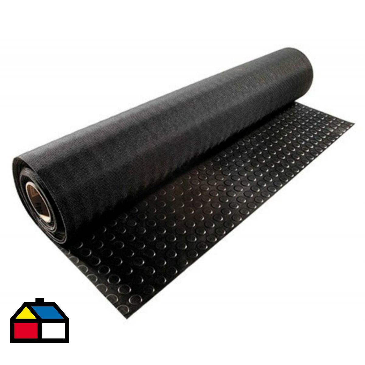 GEOTEX - Piso en Rollo Redondo 1,6x20 27x200 cm Caucho Negro