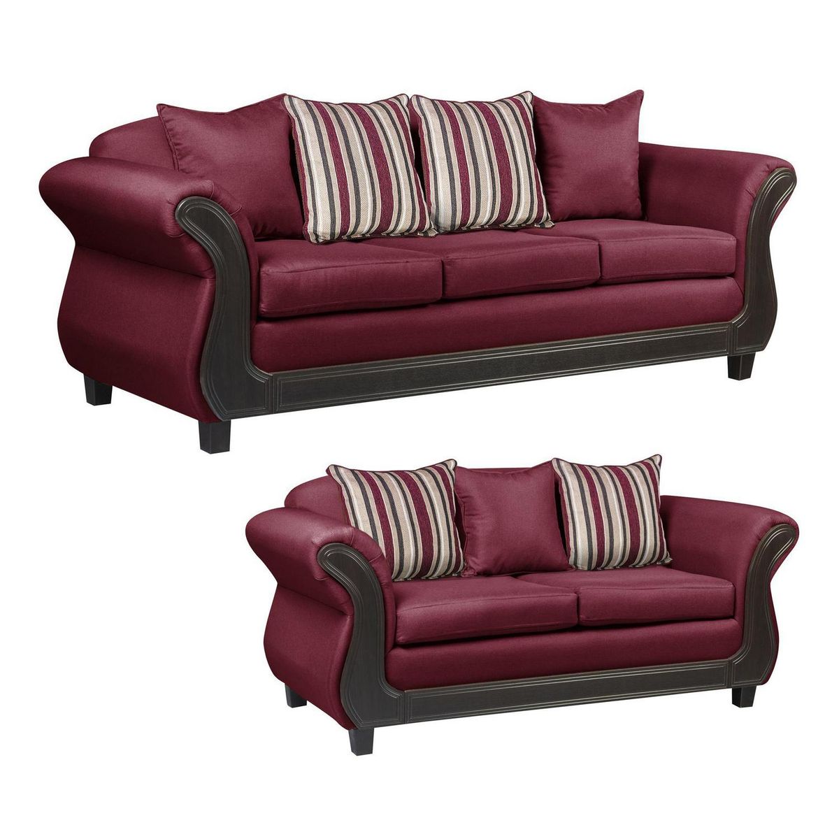 INTERMUEBLES - Living 5 cuerpos Palermo 86x90x238 cm Burdeo