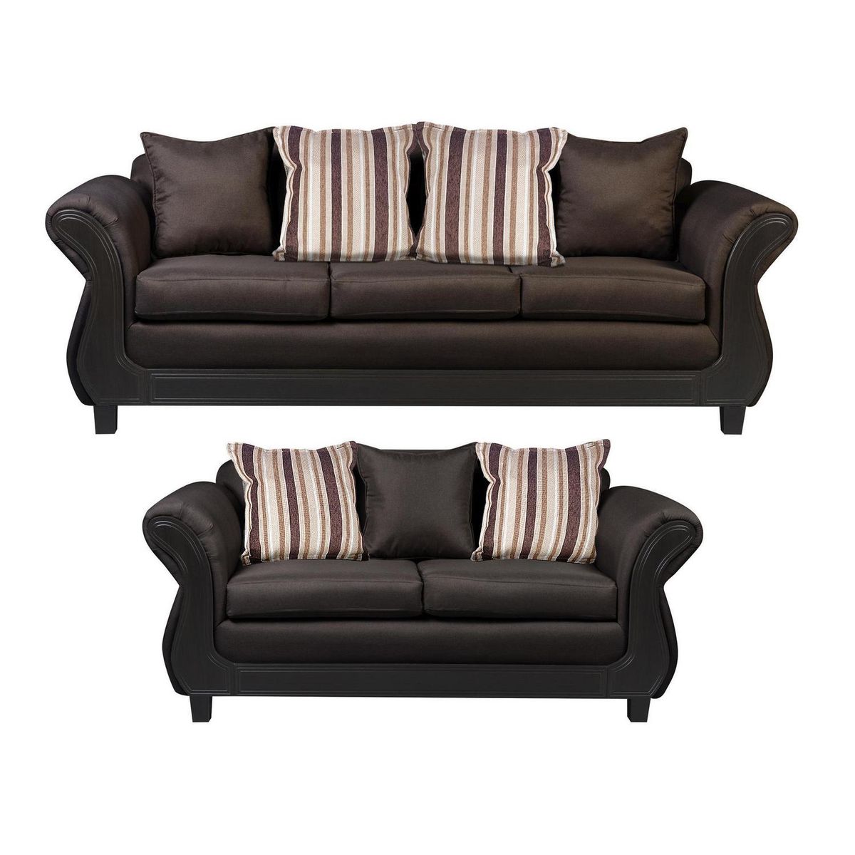 INTERMUEBLES - Living 3 cuerpos Palermo 86x90x238 cm Chocolate