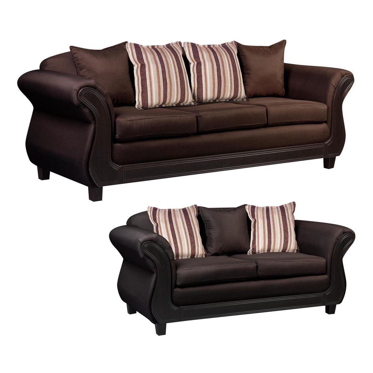 INTERMUEBLES - Living 3 cuerpos Palermo 86x90x238 cm Chocolate