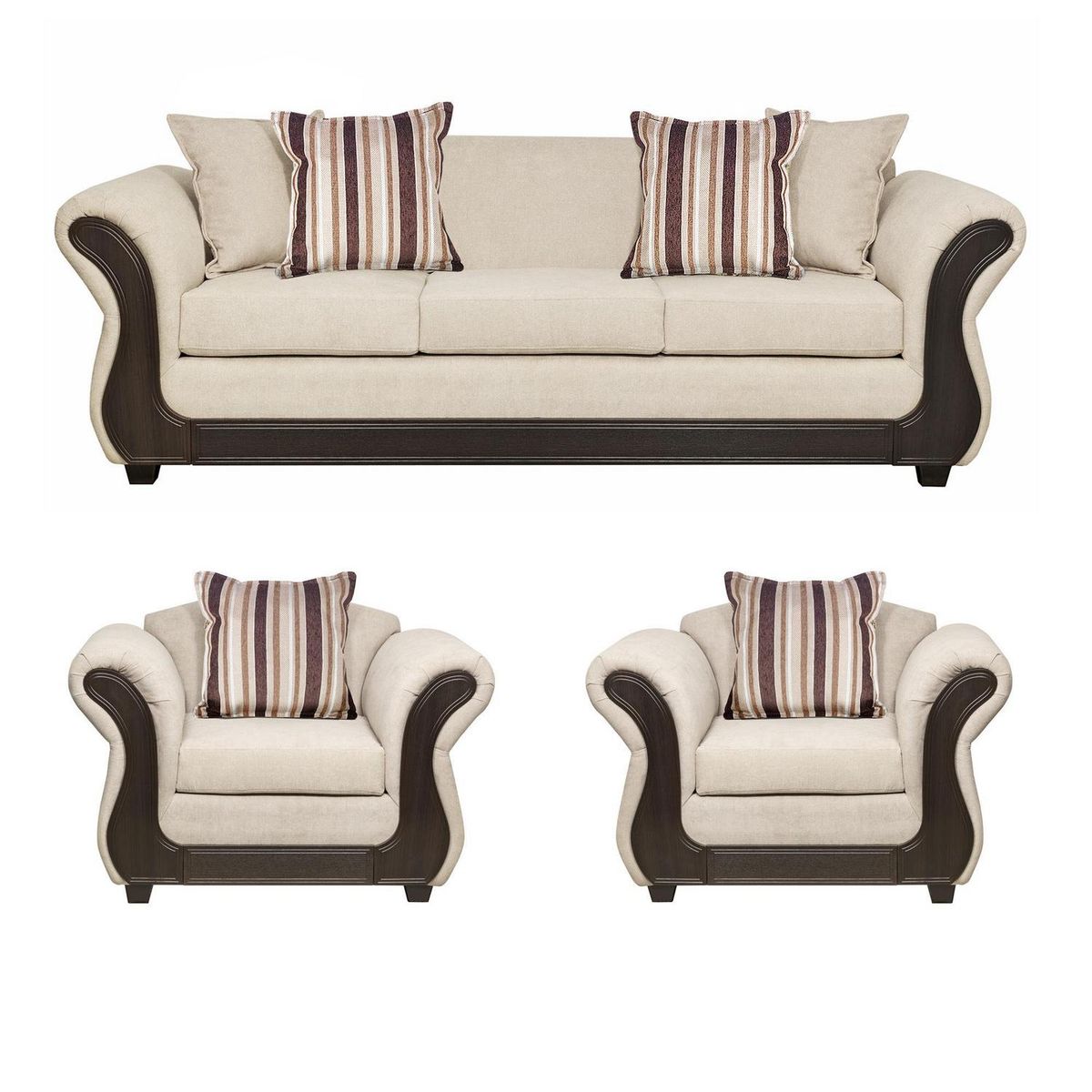 INTERMUEBLES - Living 5 cuerpos Palermo 86x90x238 cm Beige