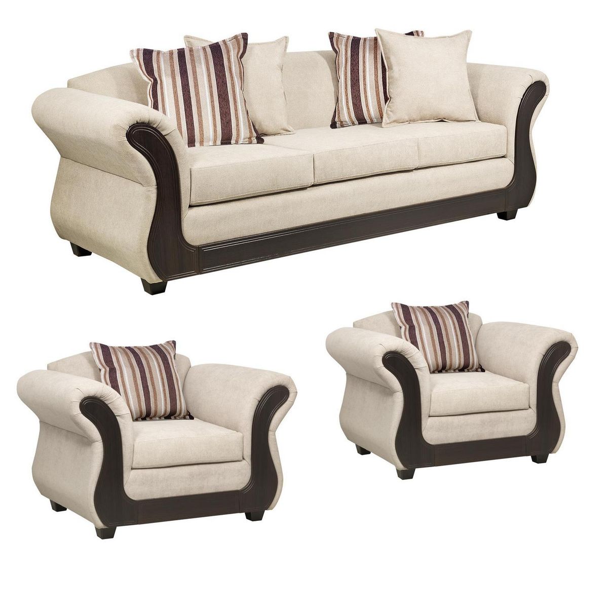 INTERMUEBLES - Living 5 cuerpos Palermo 86x90x238 cm Beige