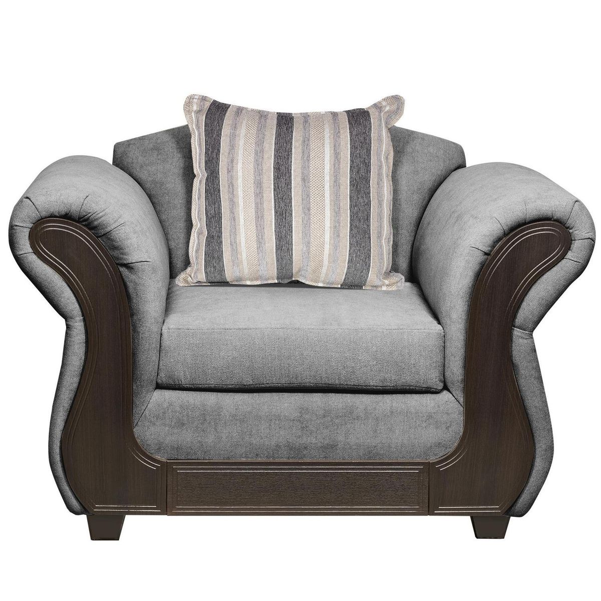 INTERMUEBLES - Living 4 cuerpos Palermo 86x90x192 cm Gris