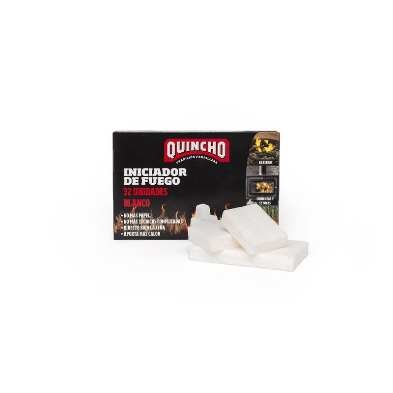 QUINCHO - Iniciador de fuego para parrillas y chimeneas blanco