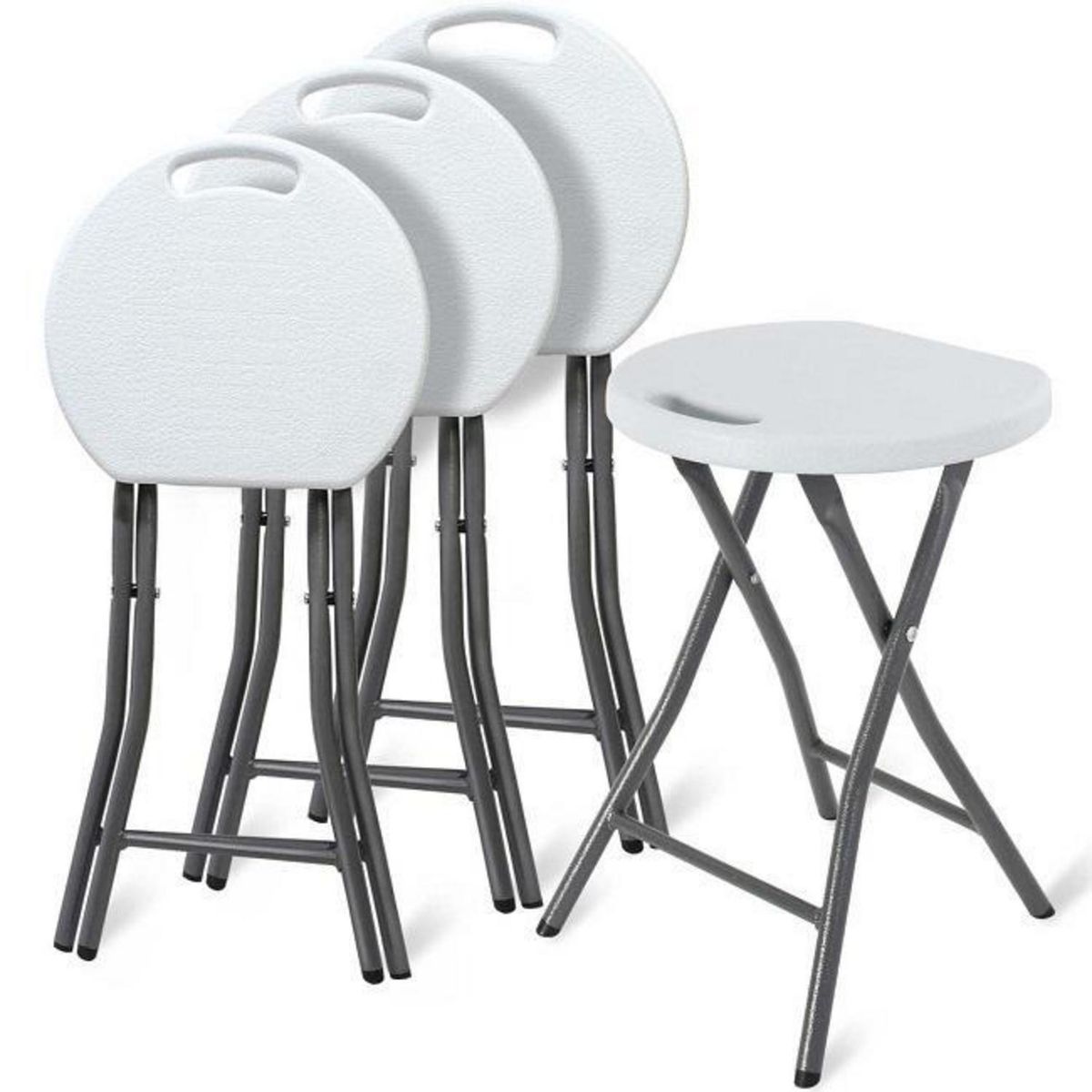 PERFECT SEAT - Piso plegable 10 unidades para Terraza Metal PSEAT Blanco 46x30x30