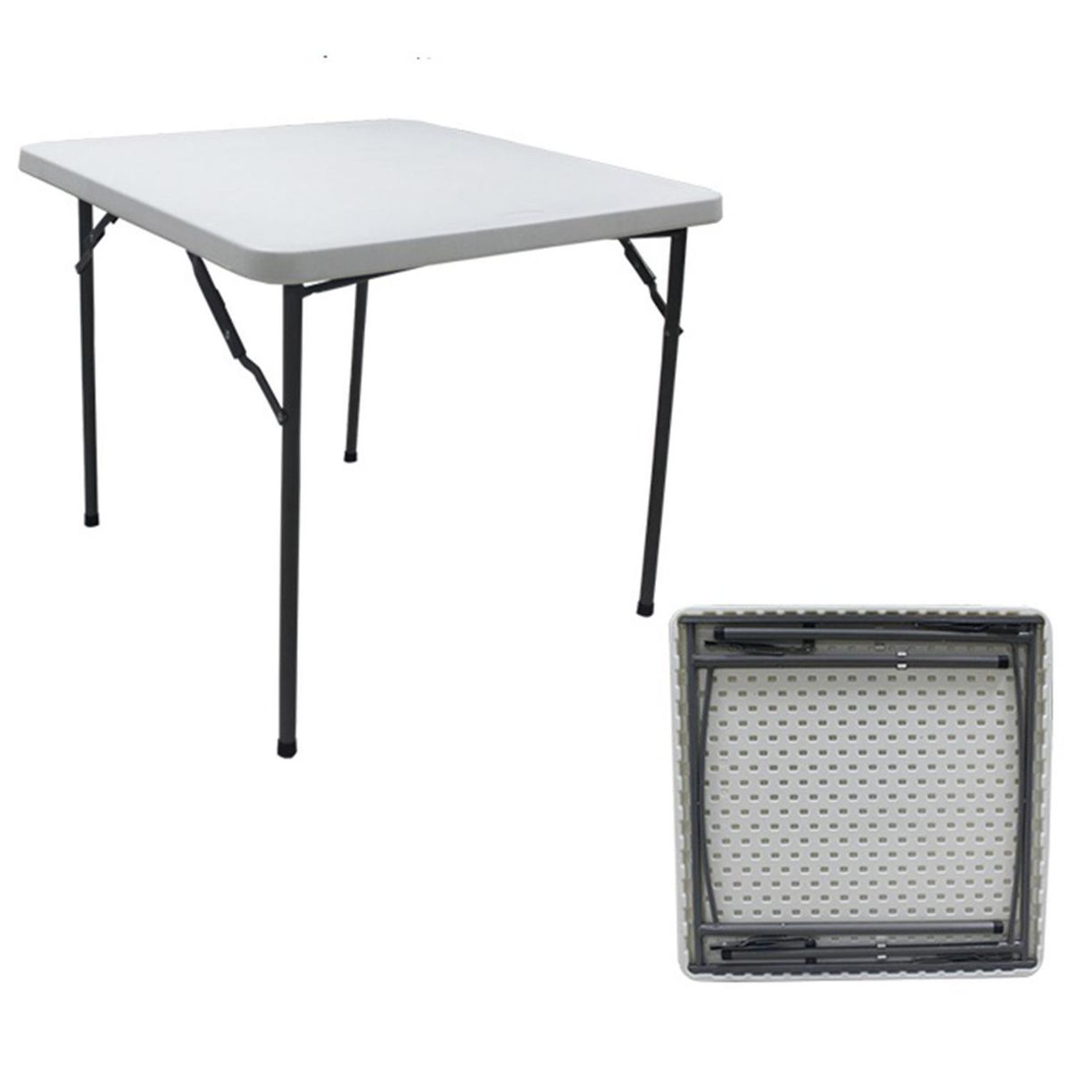 PERFECT SEAT - Mesa Plegable Cuadrada 86x74x86 Blanco