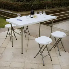 PERFECT SEAT - Set camping mesa maleta 122 cm + 6 pisos plegables