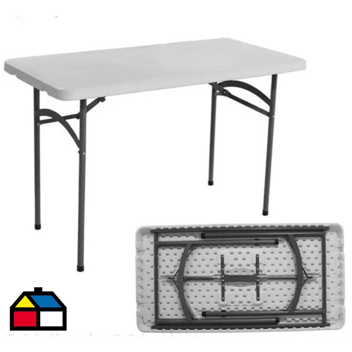 PERFECT SEAT - Mesa Plegable Rectangular 61x74x122 Blanco