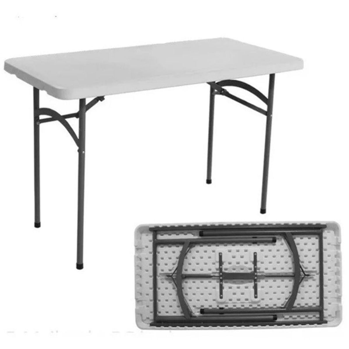 PERFECT SEAT - Mesa Plegable Rectangular 61x74x122 Blanco