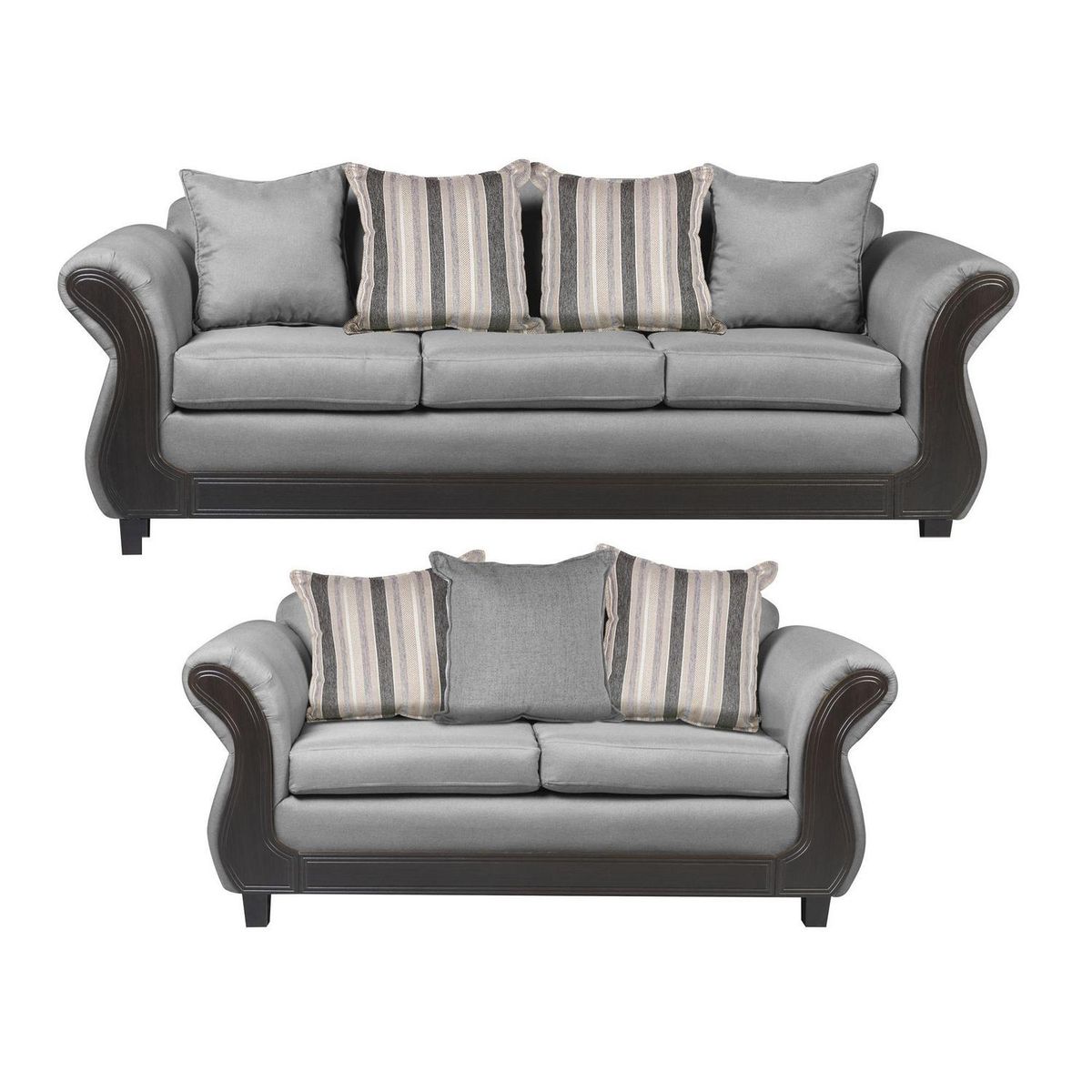 INTERMUEBLES - Living 5 cuerpos Palermo 86x90x238 cm Gris Oscuro