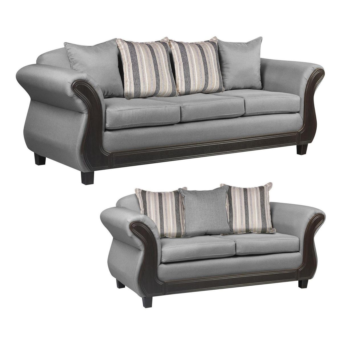 INTERMUEBLES - Living 5 cuerpos Palermo 86x90x238 cm Gris Oscuro