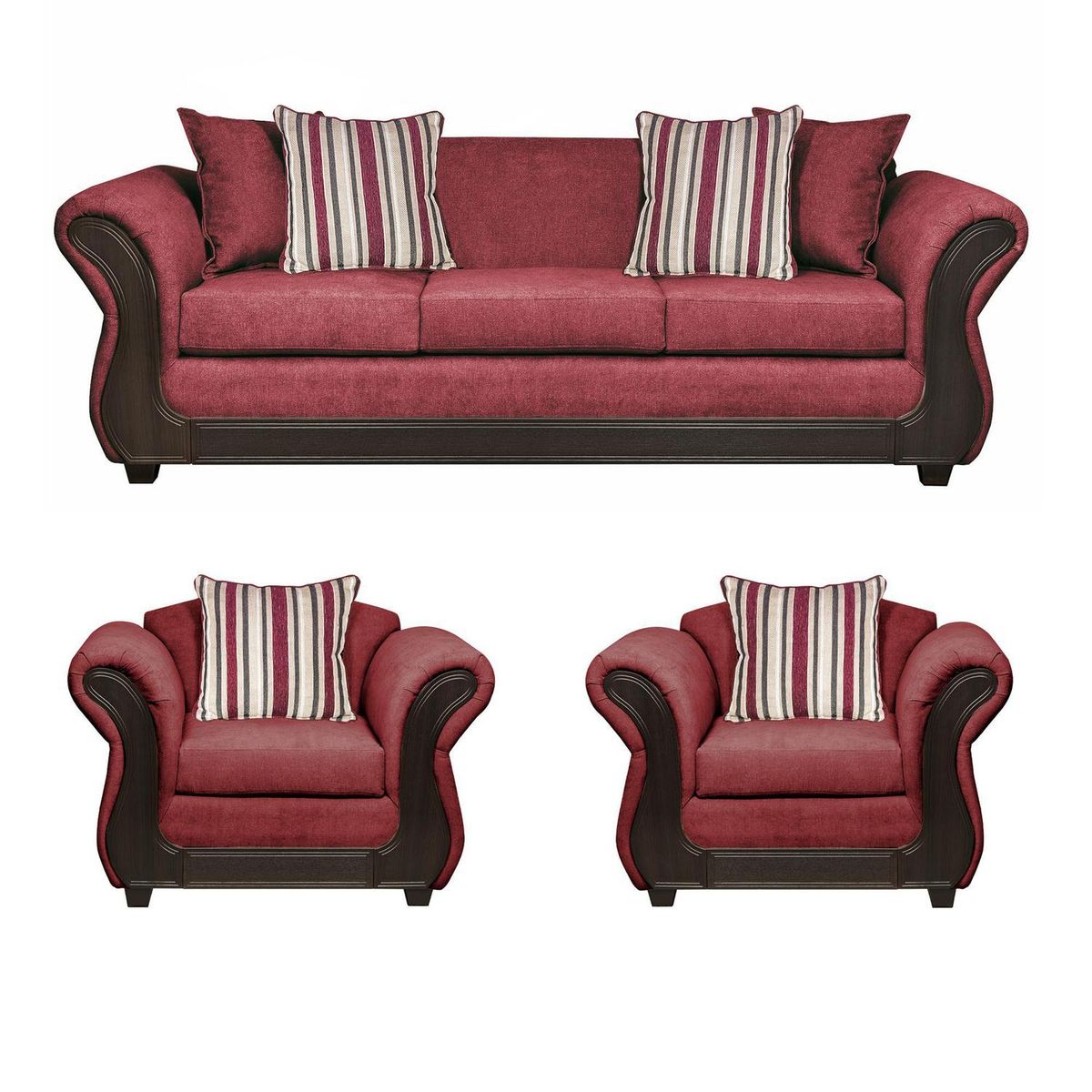 INTERMUEBLES - Living 5 cuerpos Palermo 86x90x238 cm Rojo