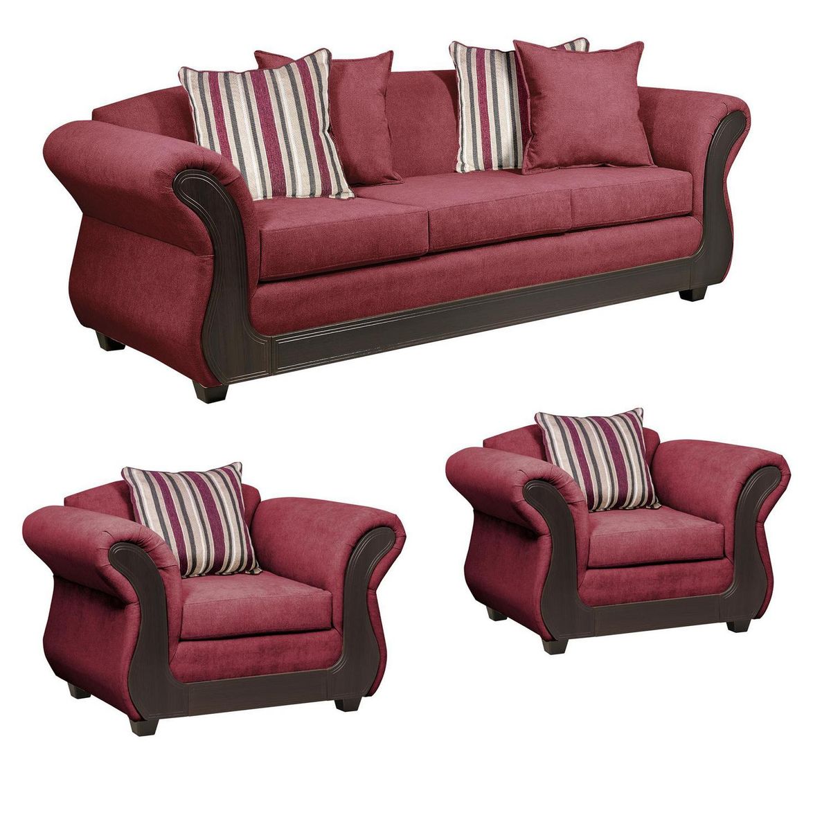 INTERMUEBLES - Living 5 cuerpos Palermo 86x90x238 cm Rojo