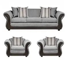 INTERMUEBLES - Living 5 cuerpos Palermo 86x90x238 cm Gris