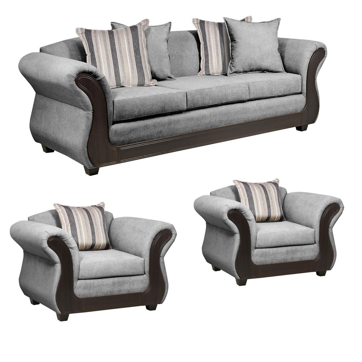 INTERMUEBLES - Living 5 cuerpos Palermo 86x90x238 cm Gris