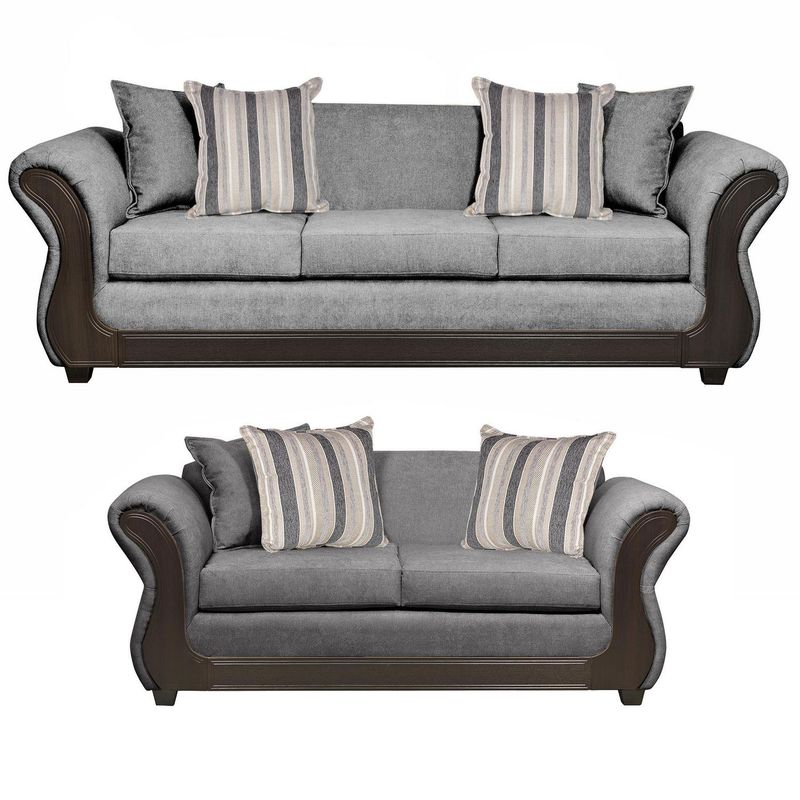 INNOVAMUEBLES - Living 3 cuerpos Palermo 86x90x238 cm Gris