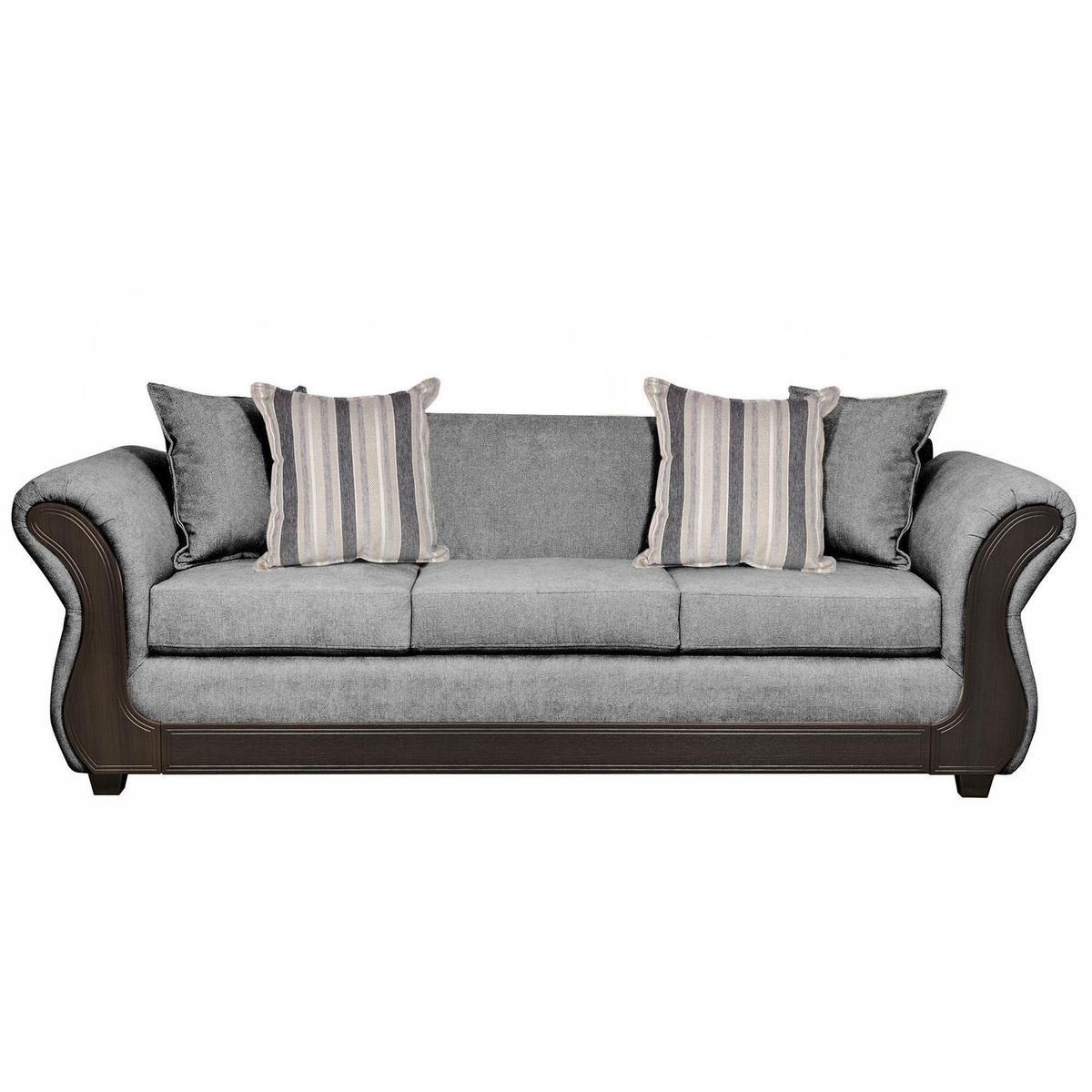 INTERMUEBLES - Living 3 cuerpos Palermo 86x90x238 cm Gris