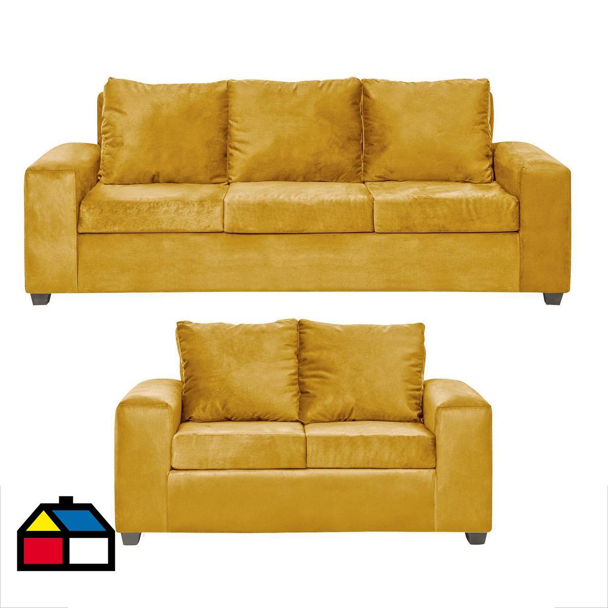 INTERMUEBLES - Living 5 cuerpos Kahlo 86x80x225 cm Mostaza