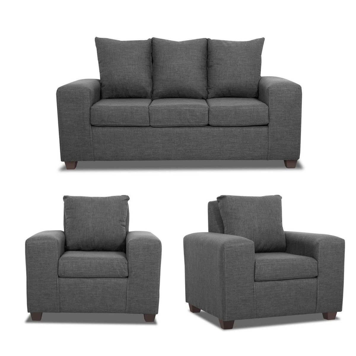 INTERMUEBLES - Living 5 cuerpos Kahlo 167x86x80 cm Gris