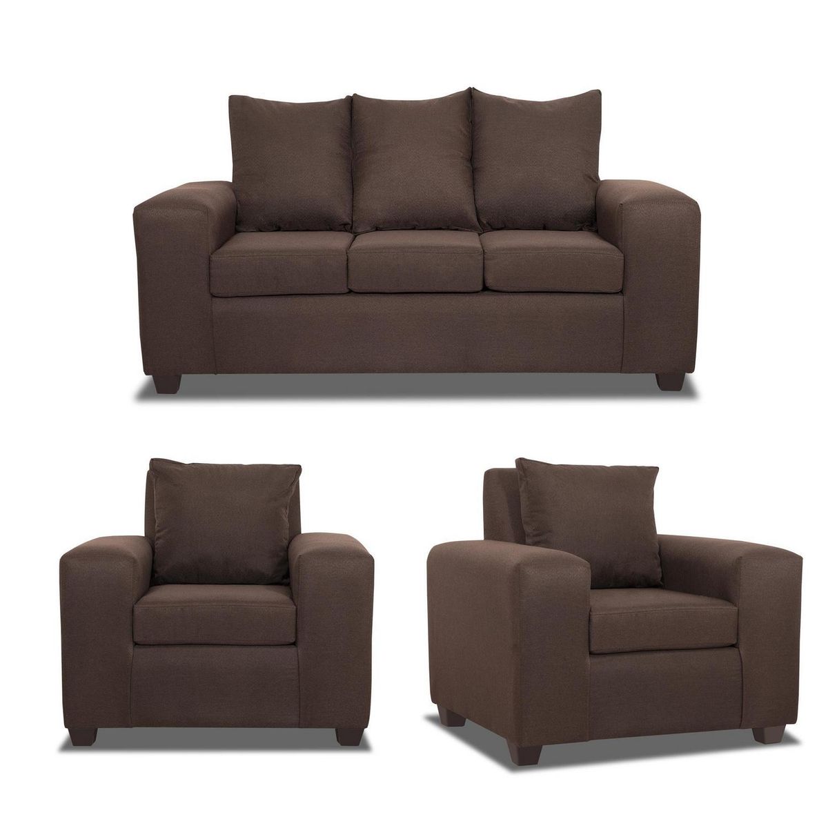 INTERMUEBLES - Living 3 cuerpos Kahlo 167x86x80 cm Chocolate