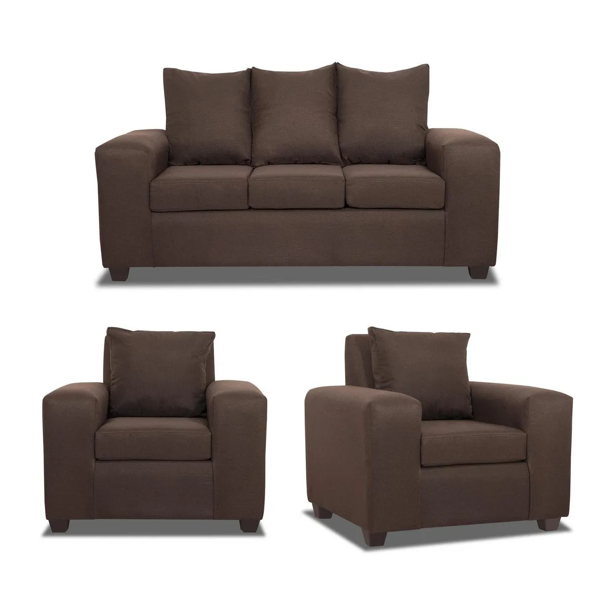 INTERMUEBLES - Living 3 cuerpos Kahlo 167x86x80 cm Chocolate