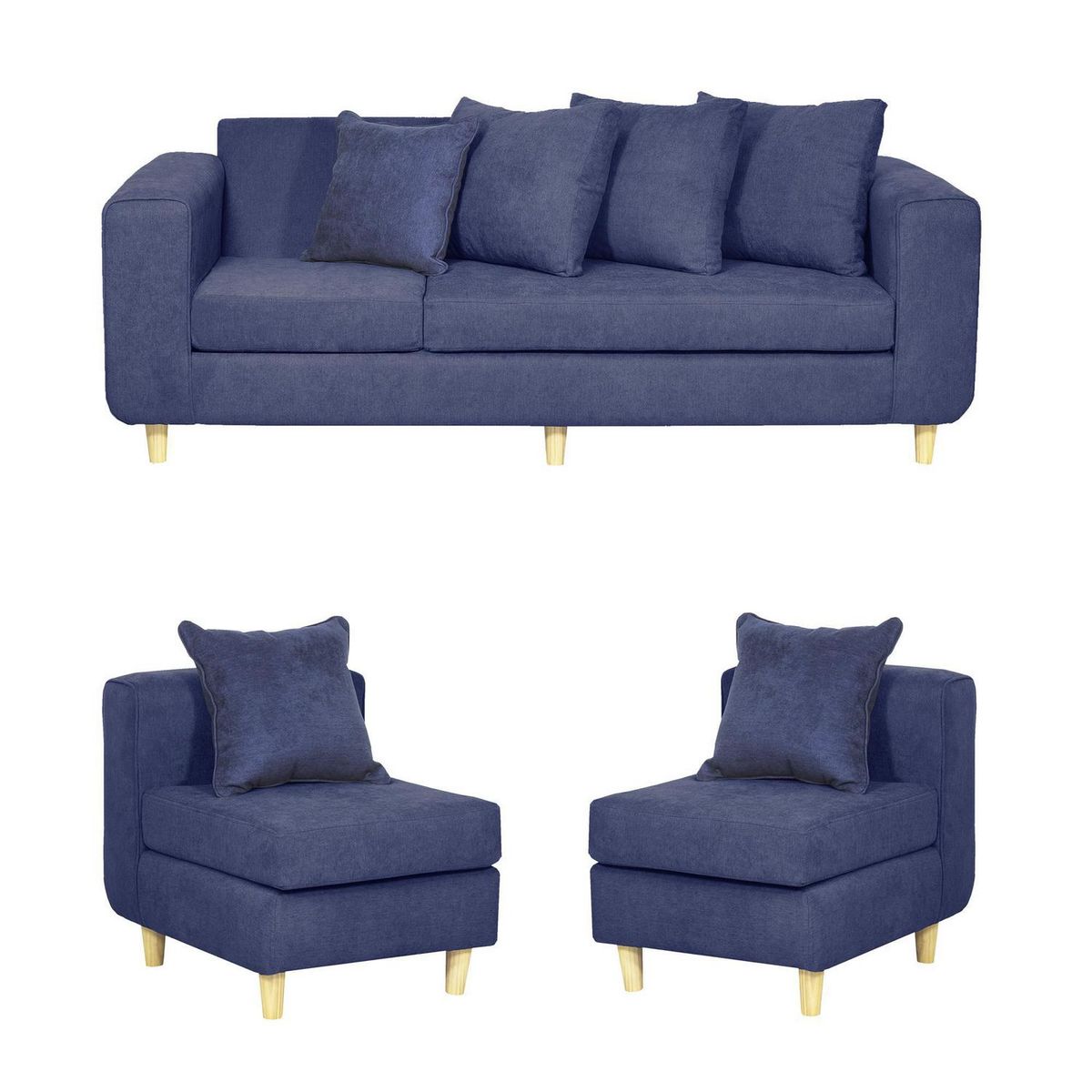 INTERMUEBLES - Living 5 cuerpos Eagle 81x89x222 cm Azul