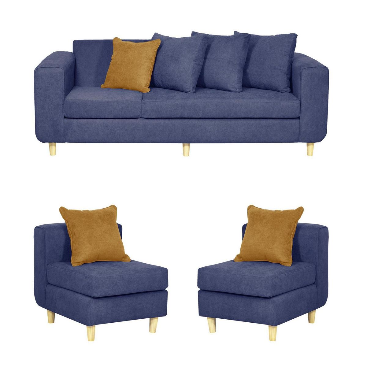 INTERMUEBLES - Living 5 cuerpos Eagle 81x89x222 cm Azul