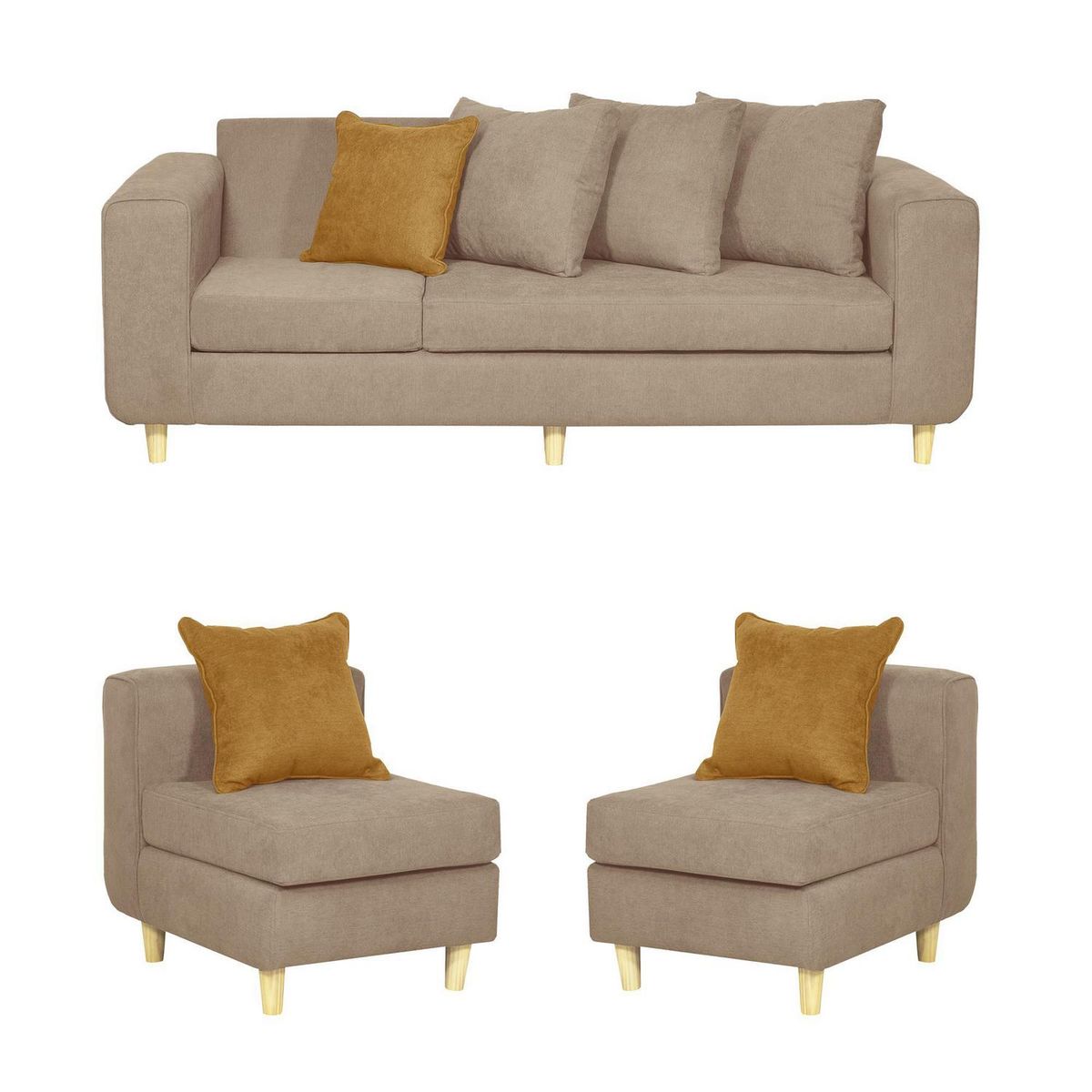 INTERMUEBLES - Living 3 cuerpos Eagle 81x89x222 cm Arena