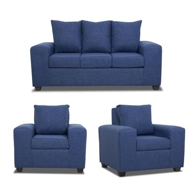 Living Kahlo Sof 167 + 2 Butacas Tela Azul