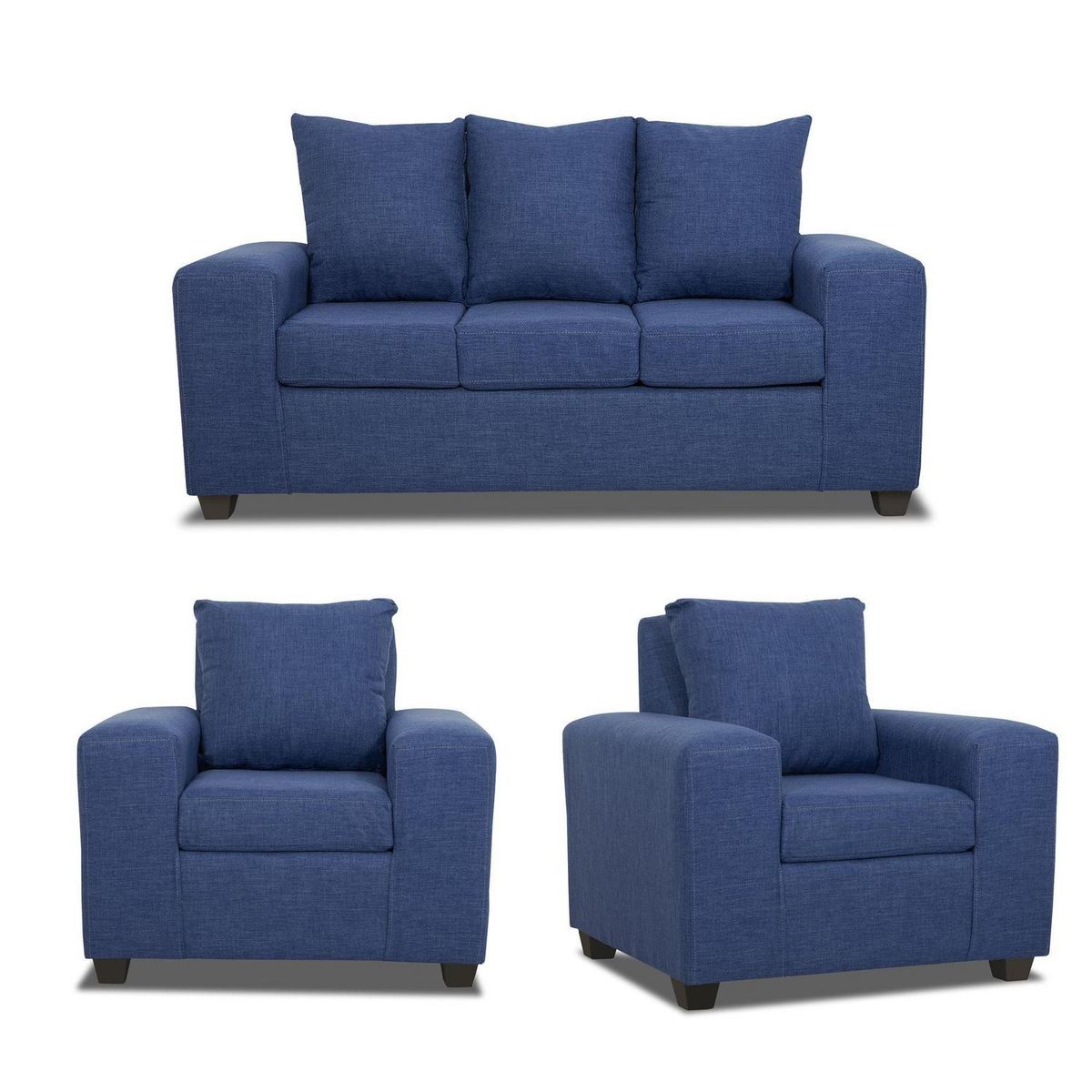 INTERMUEBLES - Living 5 cuerpos Living 167x86x80 cm Azul