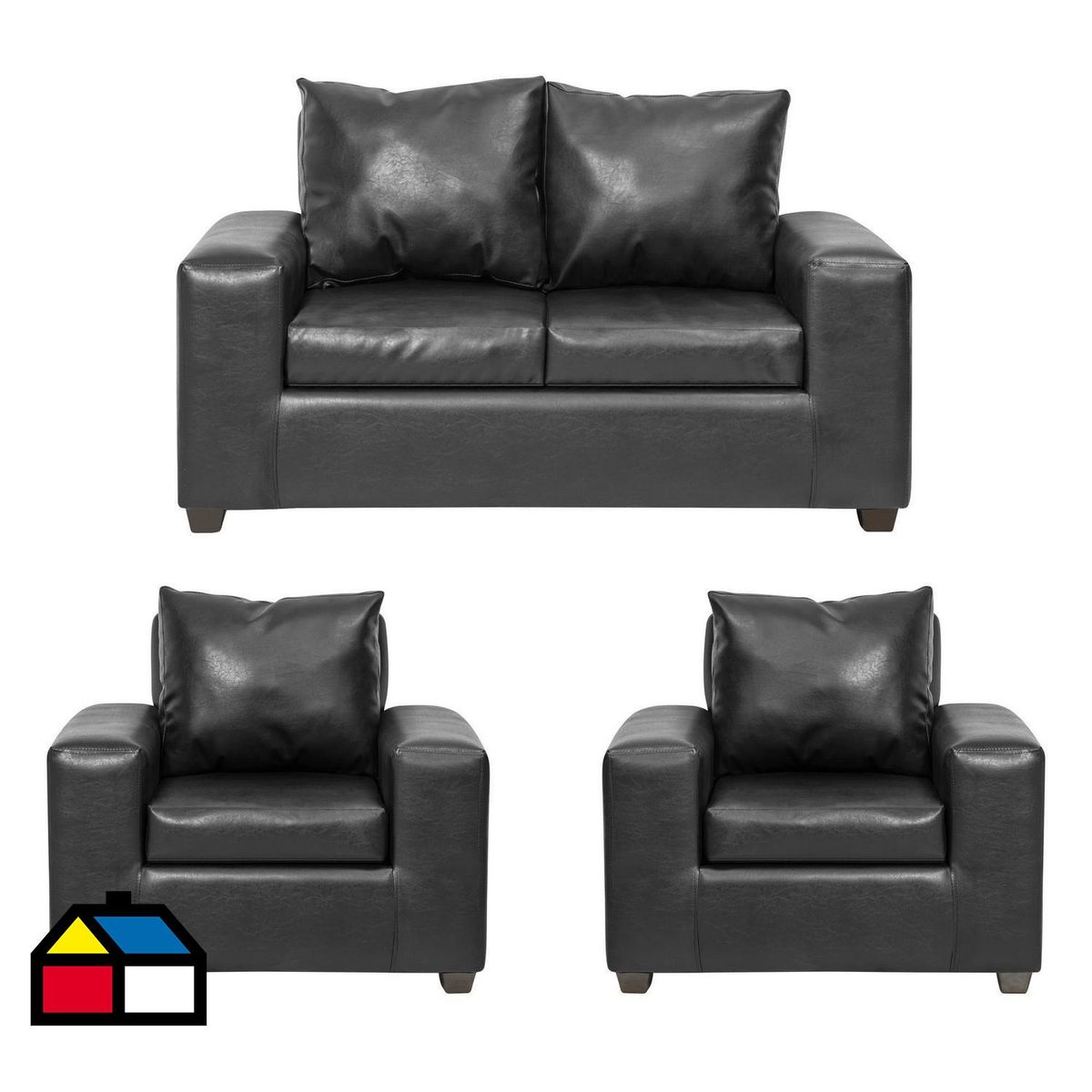 INTERMUEBLES - Living 4 cuerpos Kahlo 86x80x167 cm Negro