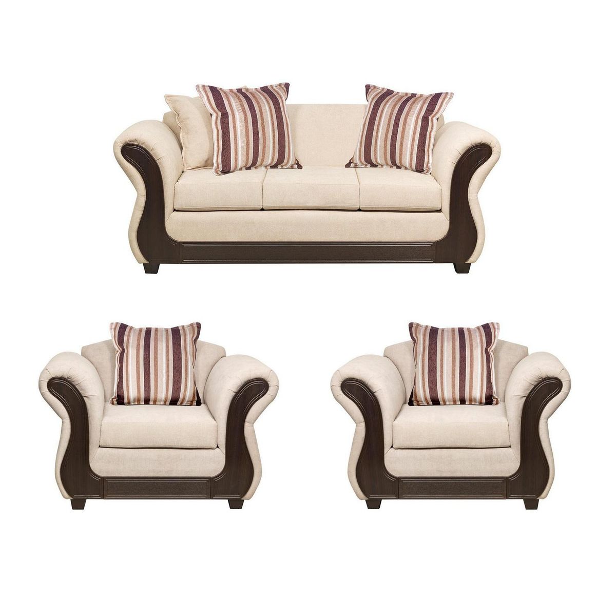 INTERMUEBLES - Living 4 cuerpos Palermo 86x90x192 cm Beige