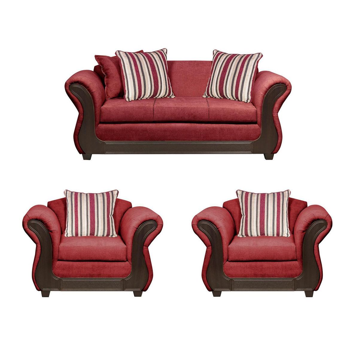 INTERMUEBLES - Living 4 cuerpos Palermo 86x90x192 cm Rojo