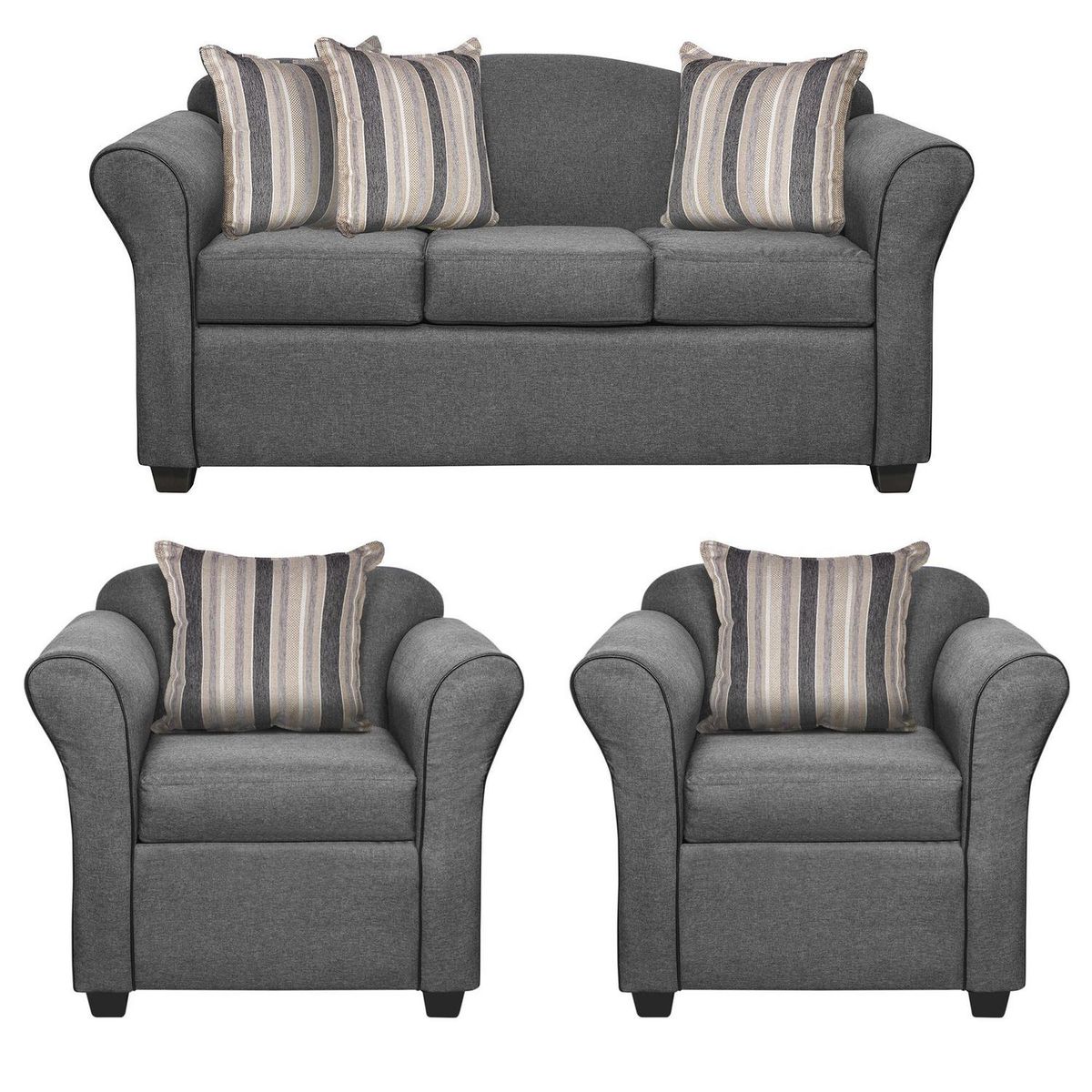 INTERMUEBLES - Living 5 cuerpos Ducal 82x79x165 cm Gris Oscuro