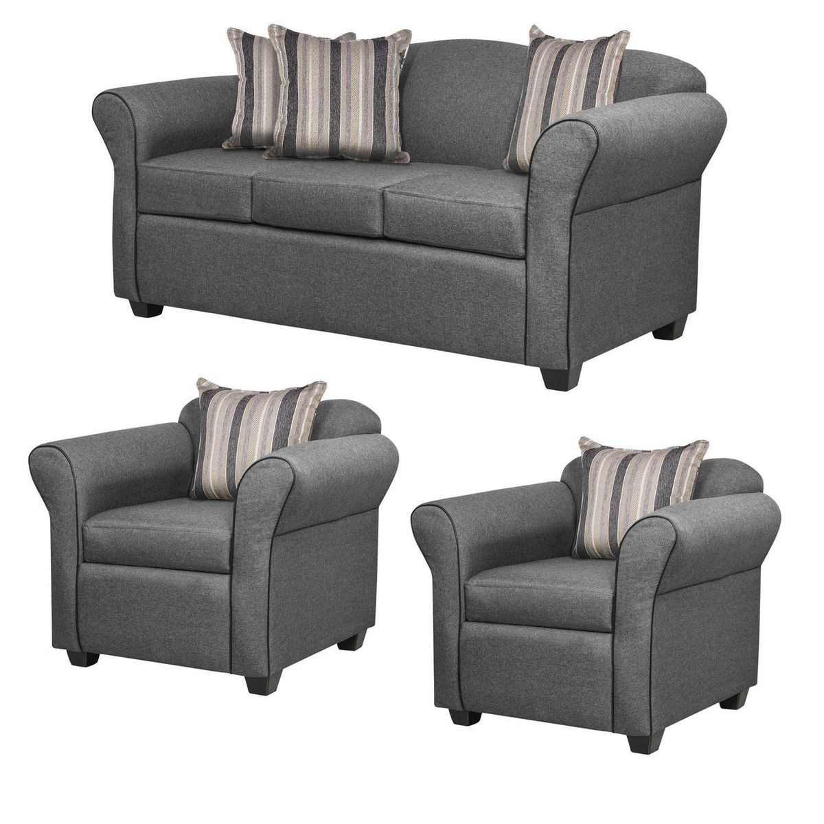 INTERMUEBLES - Living 5 cuerpos Ducal 82x79x165 cm Gris