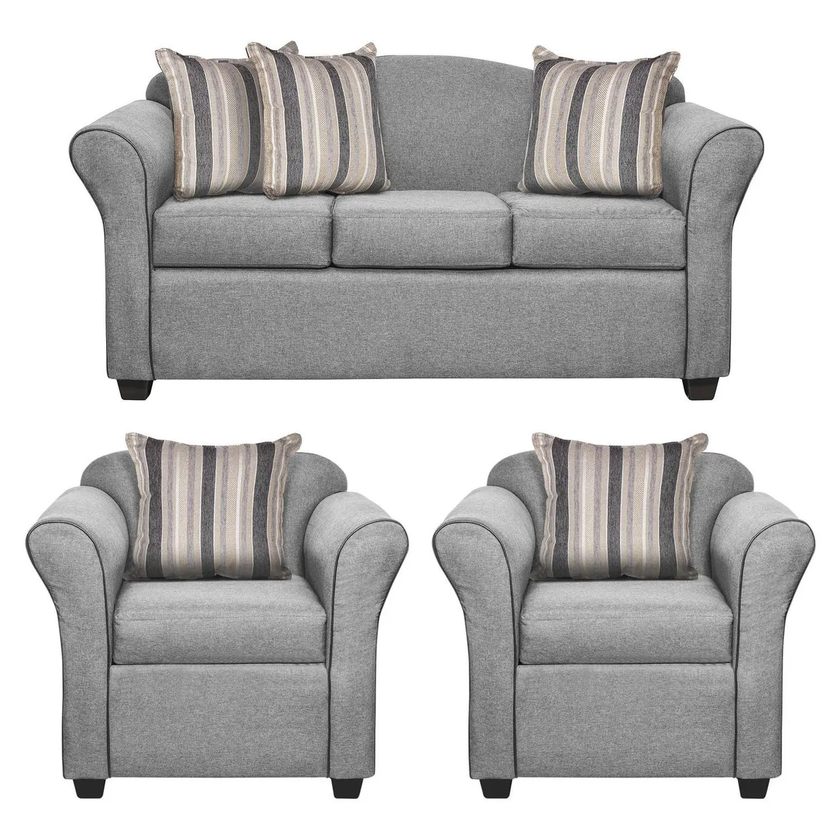 INTERMUEBLES - Living 3 cuerpos Ducal 82x79x165 cm Gris Claro