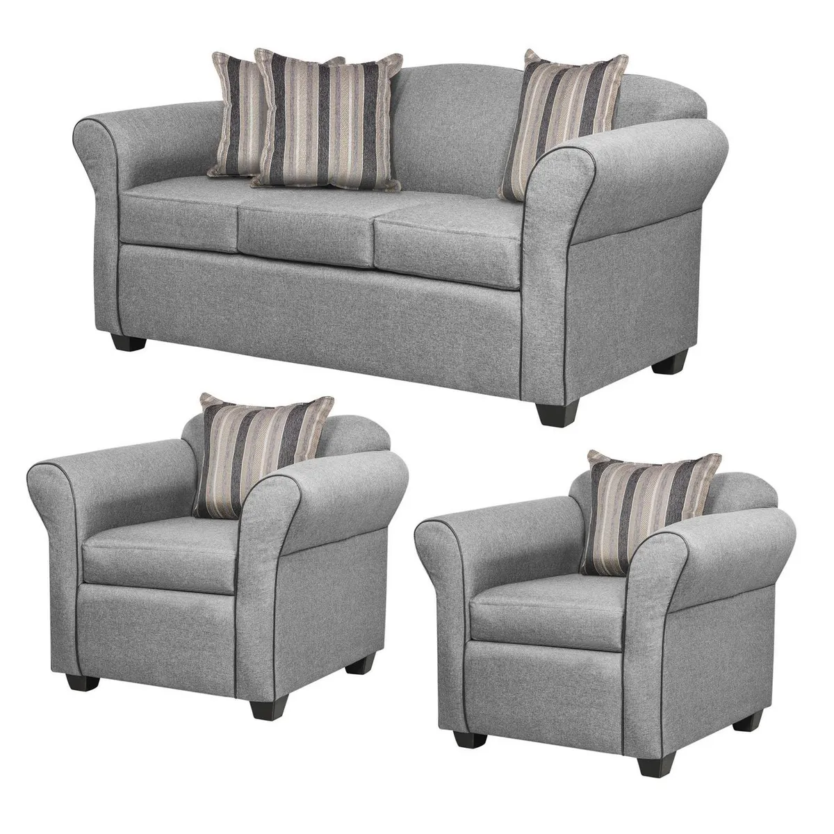 INTERMUEBLES - Living 3 cuerpos Ducal 82x79x165 cm Gris Claro